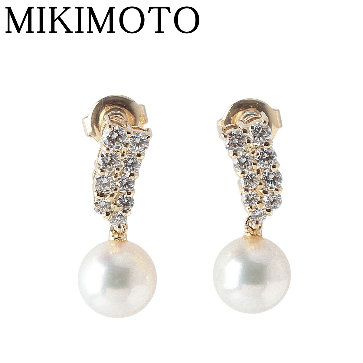 MIKIMOTO ミキモト　あこや真珠　ピアス ミキモト パール ピアス アコヤパール7.6mm K18WG【22621