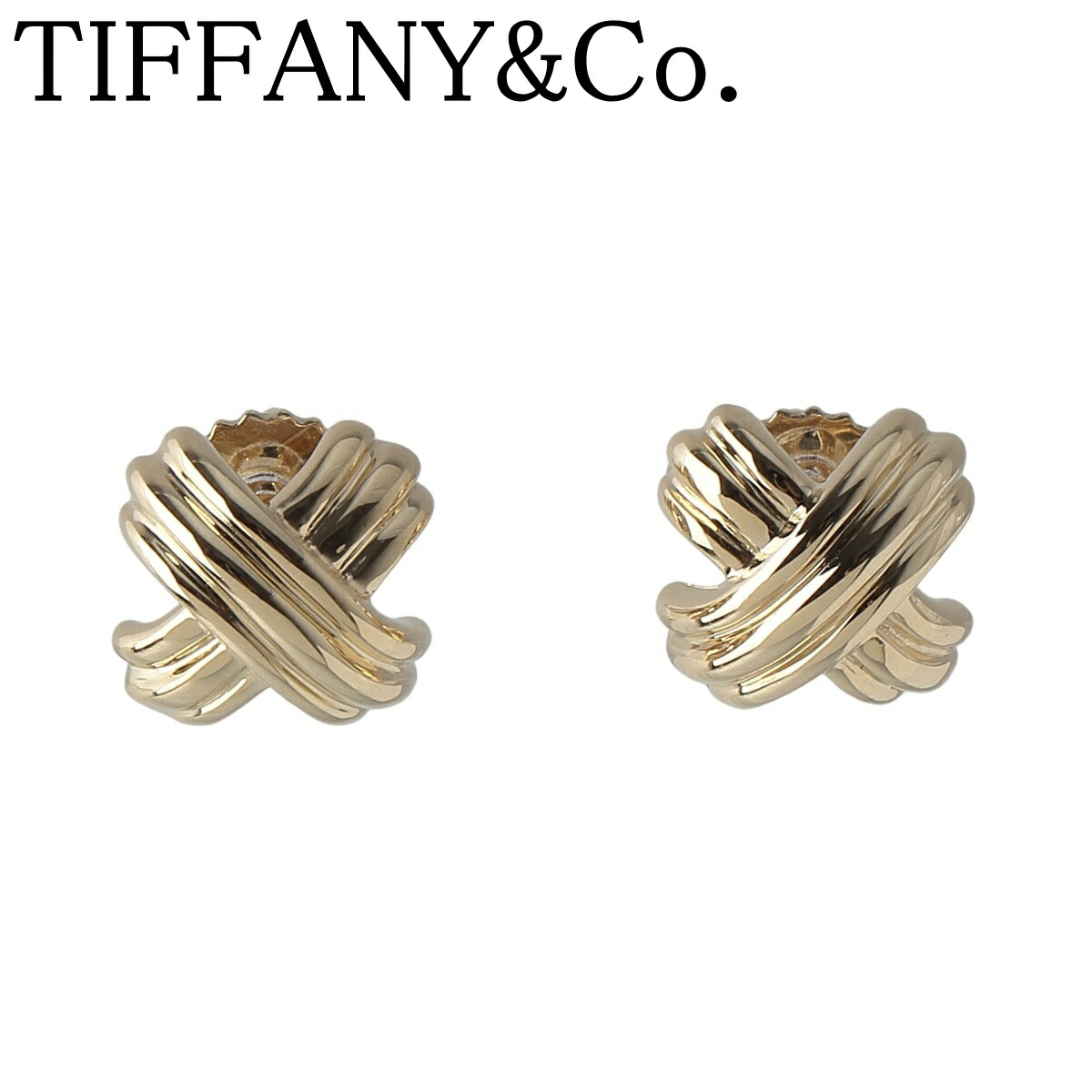 【希少】ティファニー クロスステッチ ラージサイズ ピアス 片耳用 6446 TIFFANY&Co. ティファニー クロスステッチ ダイヤモンド ピアス