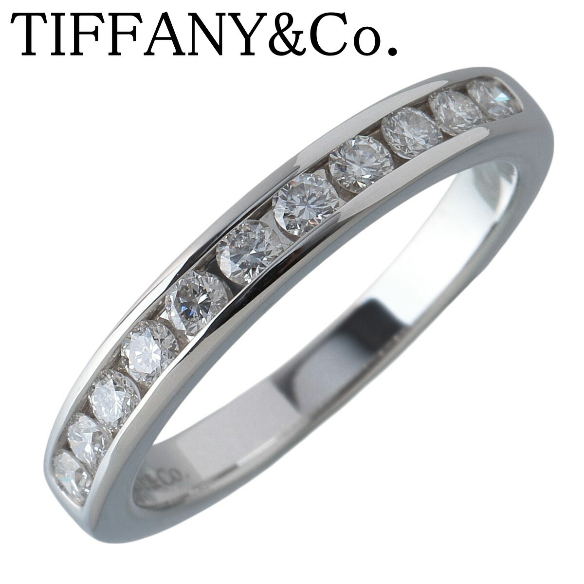 Tiffany Pt950ハーフエタニティ　ダイヤモンド　リング　EG1509 TIFFANY&Co. ティファニー ダイヤ リング チャネル ハーフ