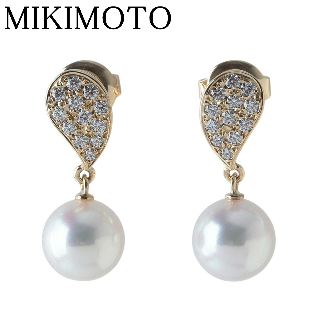 ◆MIKIMOTO ミキモト 天然アコヤ本真珠ピアス K18YG 片方のみ 楽天市場】ミキモト アコヤパール ピアス 7.8mm ダイヤモンド