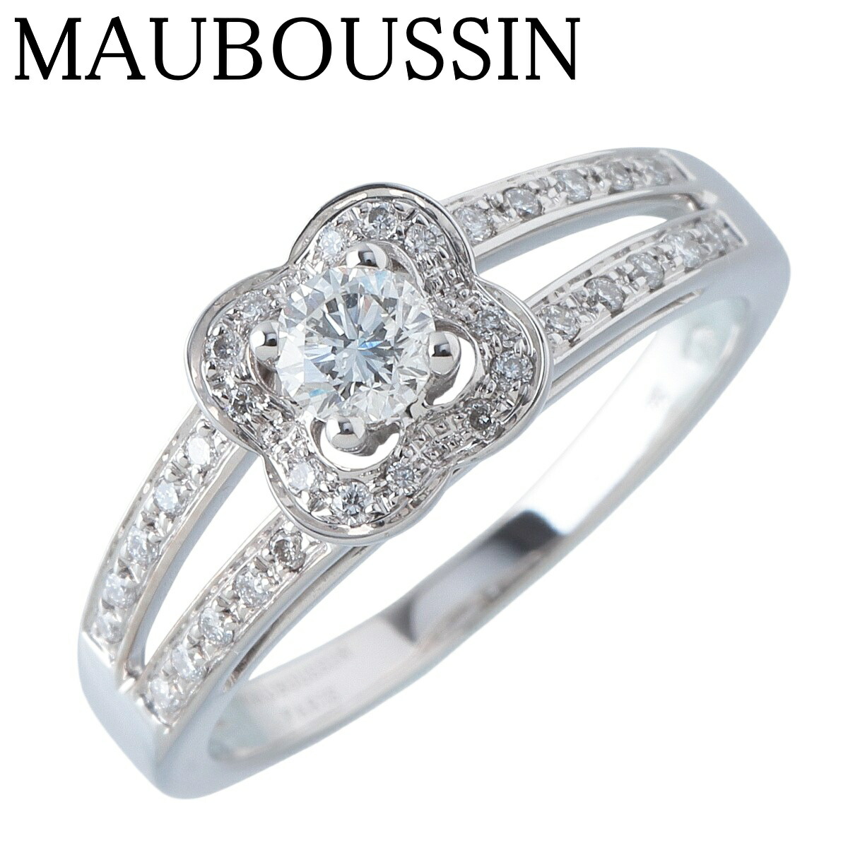 25/美品 モーブッサン チャンスオブラブ K18WG ダイヤ リング 指輪 ② 25/美品 モーブッサン チャンスオブラブ K18WG ダイヤ リング 指輪 ①