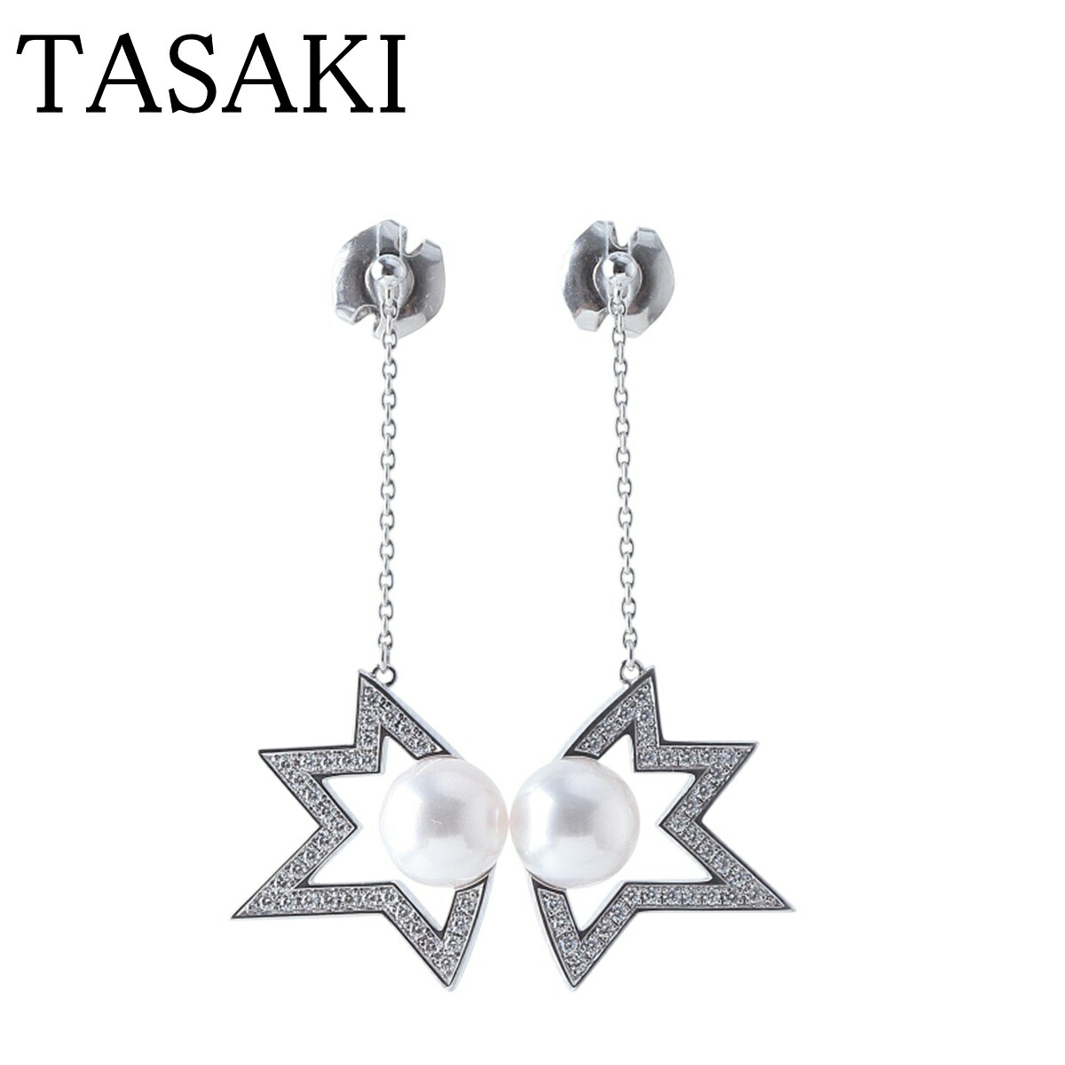 タサキ　パール×ダイヤ　バブルピアス　WGK18 美品 タサキ パール×ダイヤ バブルピアス WGK18 美品 楽天市場