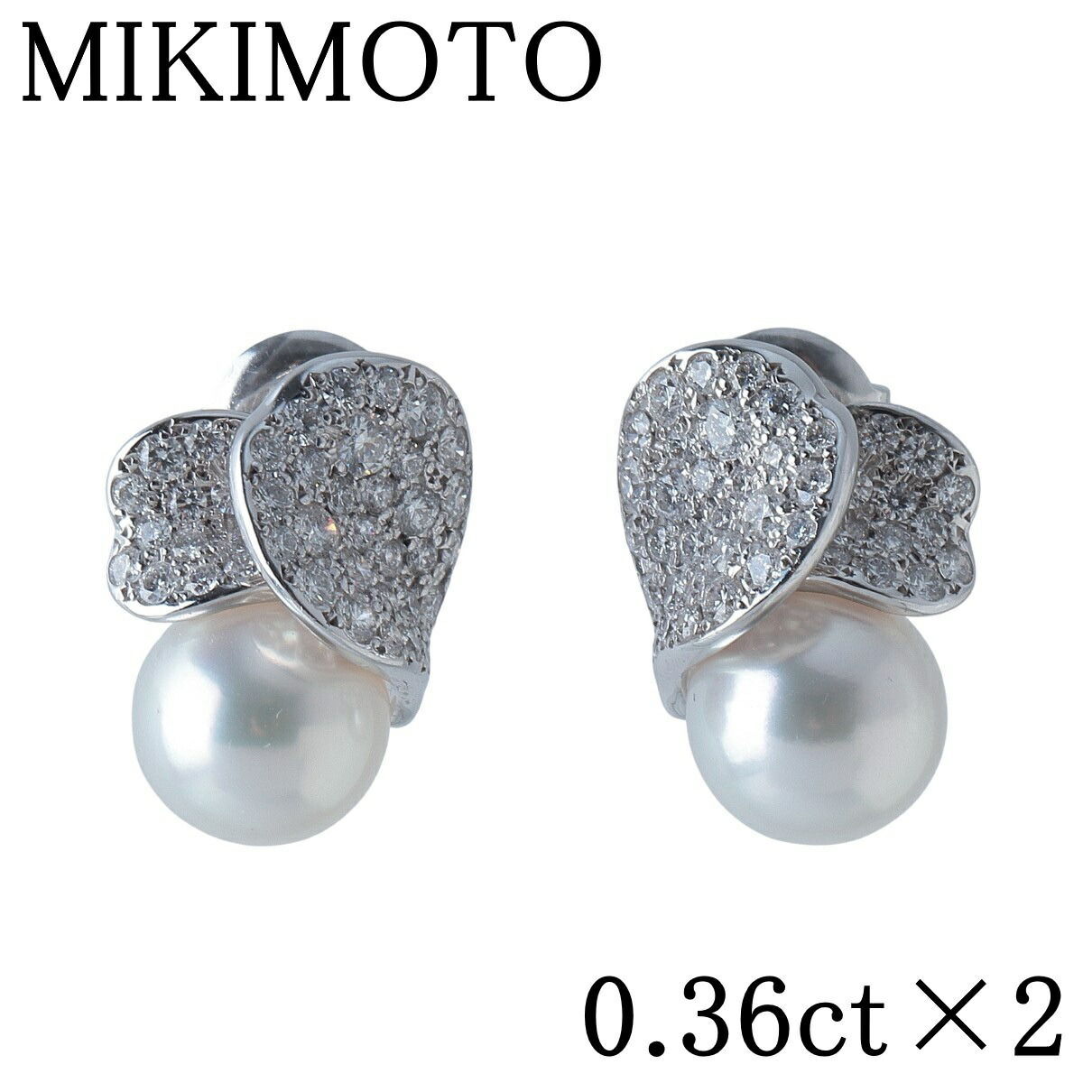 楽天市場】ミキモト MIKIMOTO サークル パール ダイヤ ピアス K18 WG