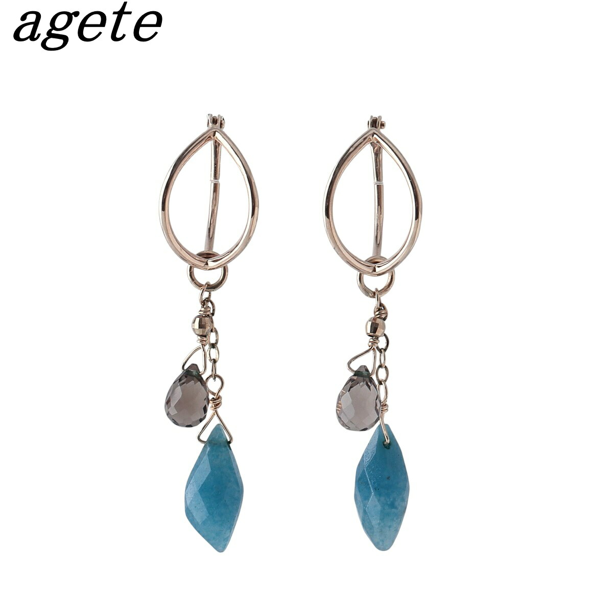 楽天市場】ageteアガット オレンジストーン&三日月チャーム付き K10