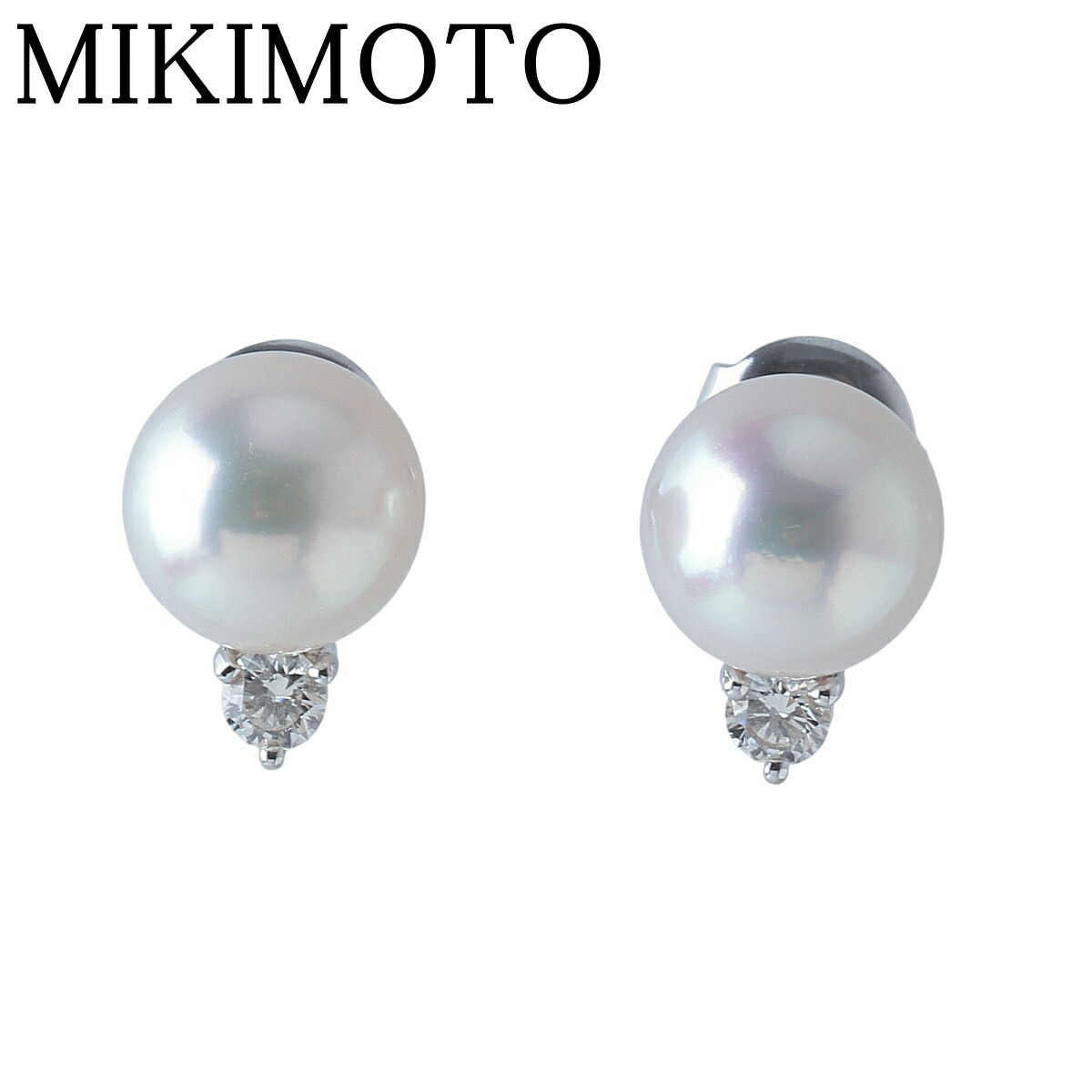 楽天市場】ミキモト アコヤパール ピアス 7.8mm ダイヤモンド K18YG