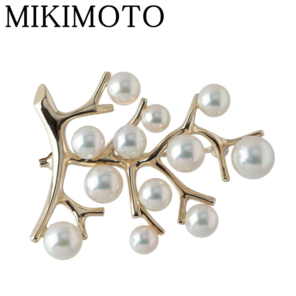 楽天市場】ミキモト MIKIMOTO 幸福の木モチーフ パール K18YG ブローチ