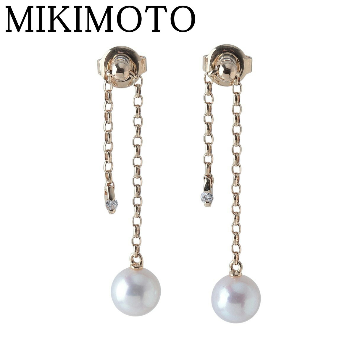楽天市場】ミキモト PE-1724PK K18YG/WG アコヤパール5.5mmx2 ダイヤ