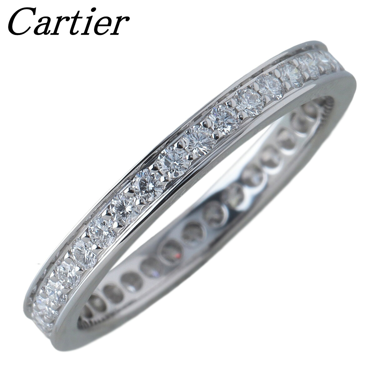カルティエ ダイヤ リング バレリーナ フルエタニティ #49 Pt950 箱 新品仕上げ済 Cartier【中古】24857