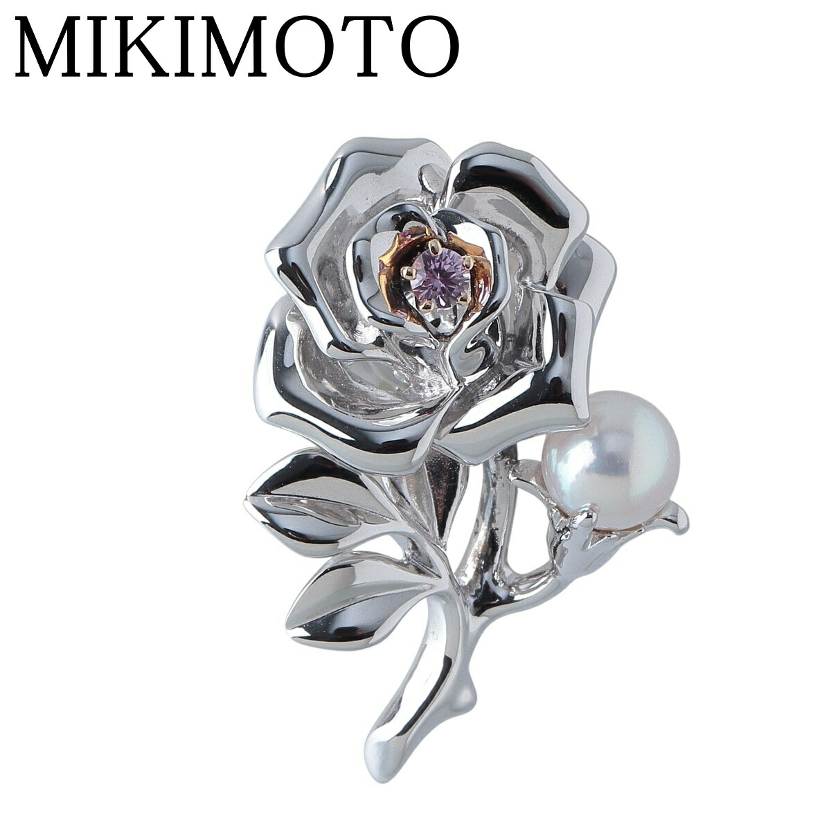 楽天市場】ミキモト MIKIMOTO ブローチ 桜モチーフ K18WG K18PG ピンク