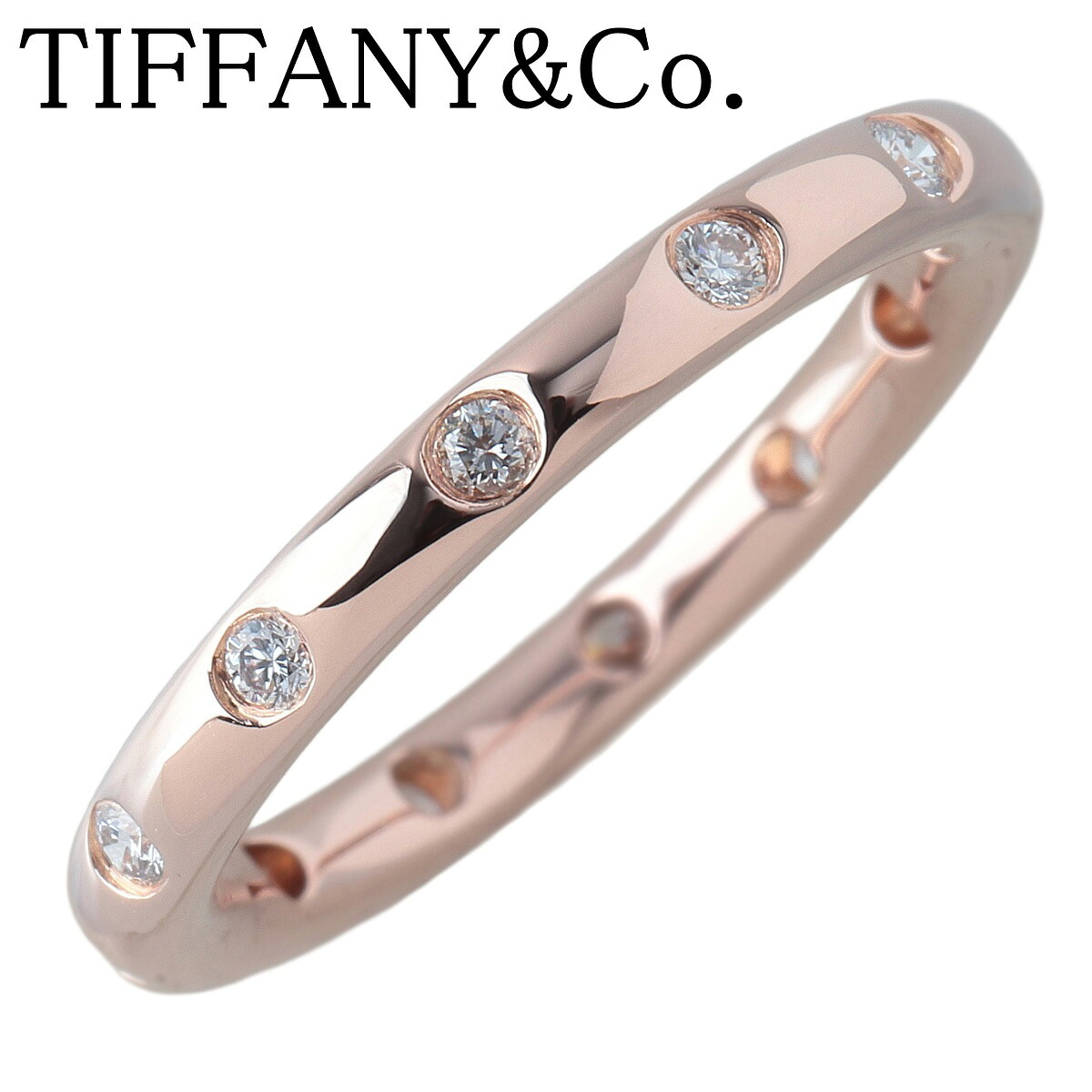 ティファニー ダイヤ リング ビゼット フルダイヤ 11.5号 12PD 750PG 新品仕上げ済 TIFFANY【中古】23962 87,989円