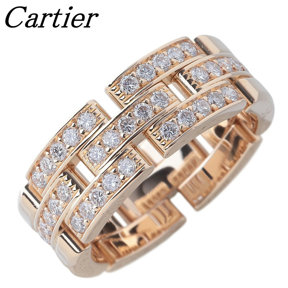 カルティエ マイヨン パンテール リング ハーフダイヤ #58 750YG 保証書(2001年) 箱 新品仕上げ済 Cartier【中古】26214|ブランドテアトロン店