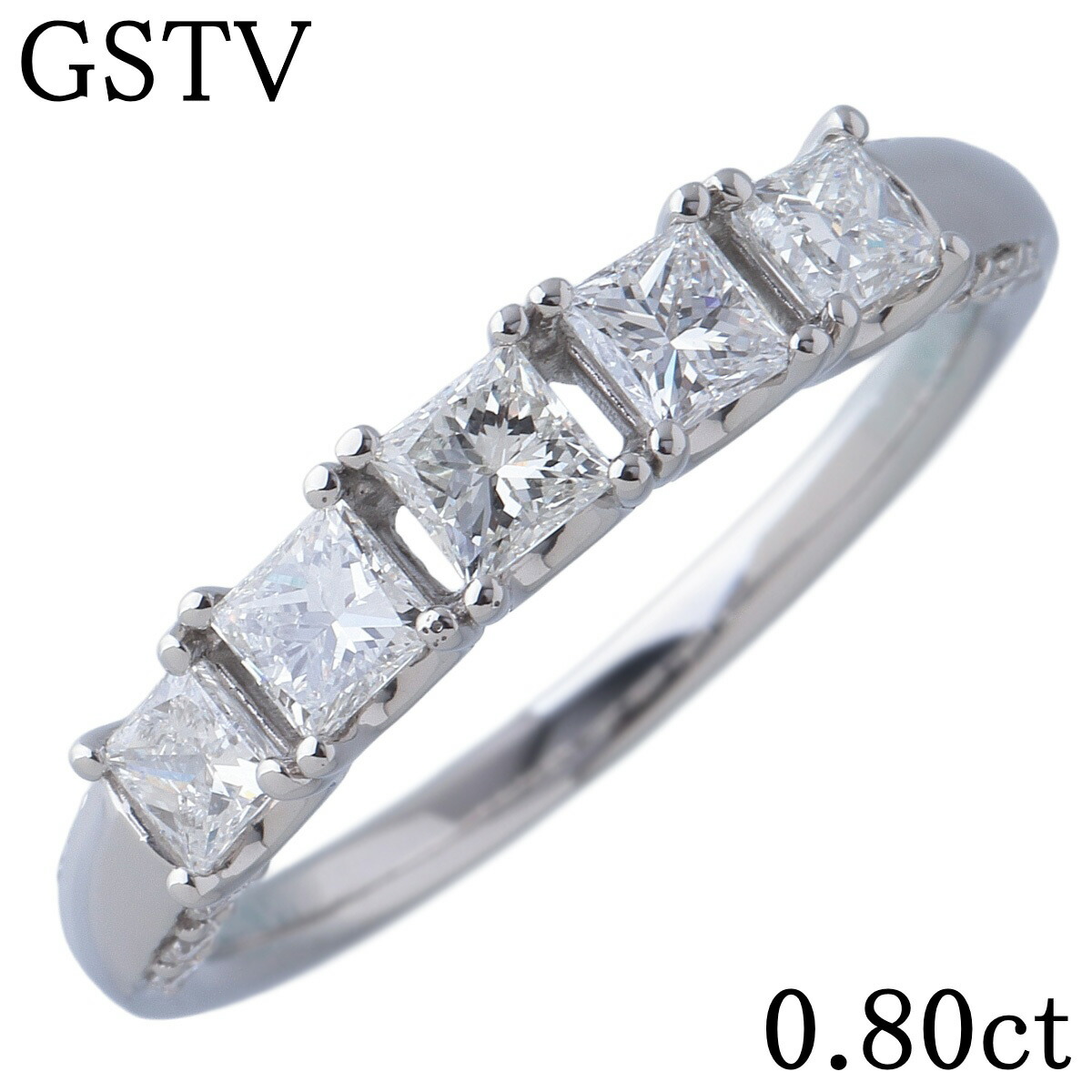 GSTV ダイヤ リング 0.80ct/0.10ct 16号 Pt950 新品仕上げ済 ジーエスティーブイ【中古】26247|ブランドテアトロン店