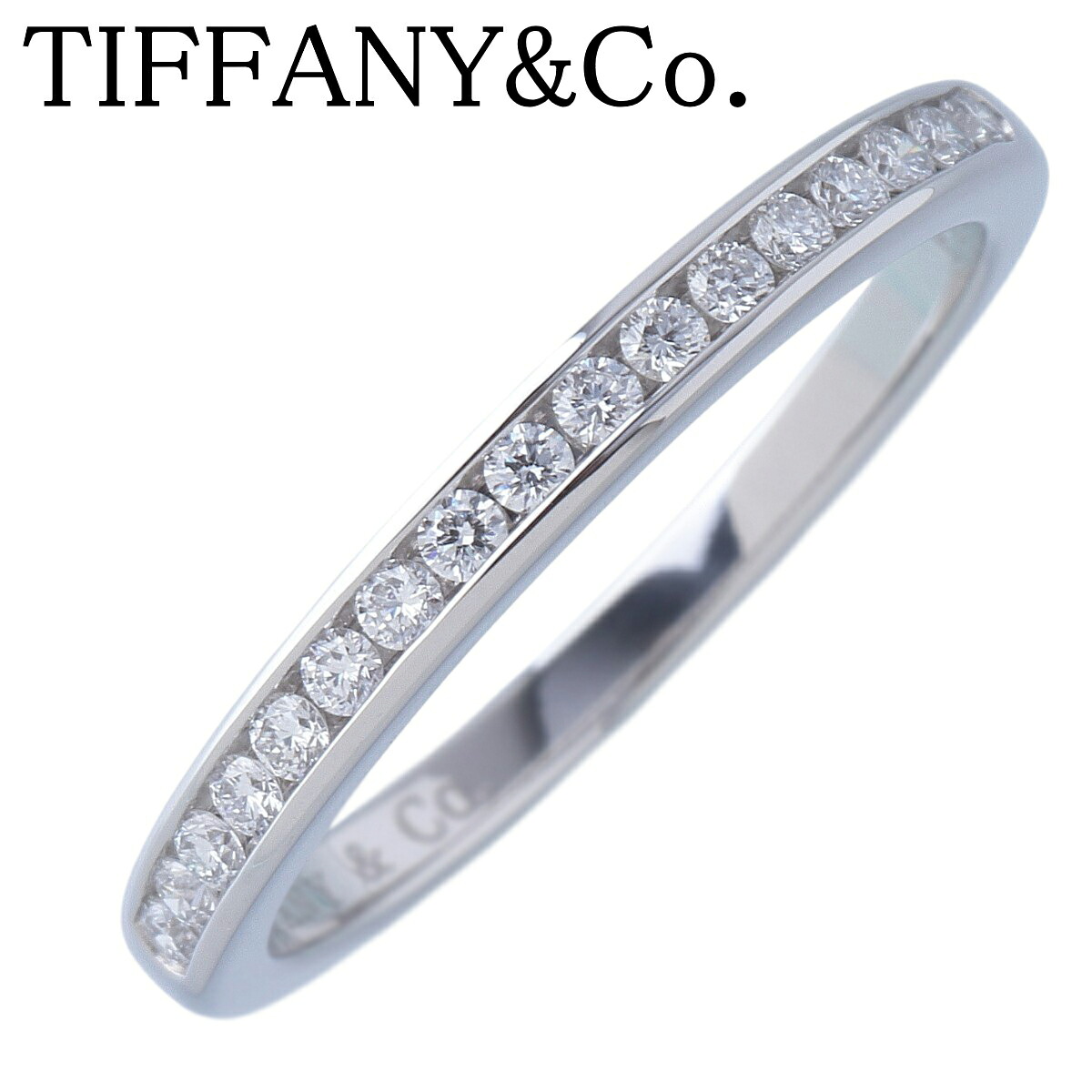 ティファニー チャネル ハーフエタニティ ダイヤ リング 11号 幅2.3mm PT950 ハーフサークル 新品仕上げ済 TIFFANY【中古】26760｜ブランドテアトロン店
