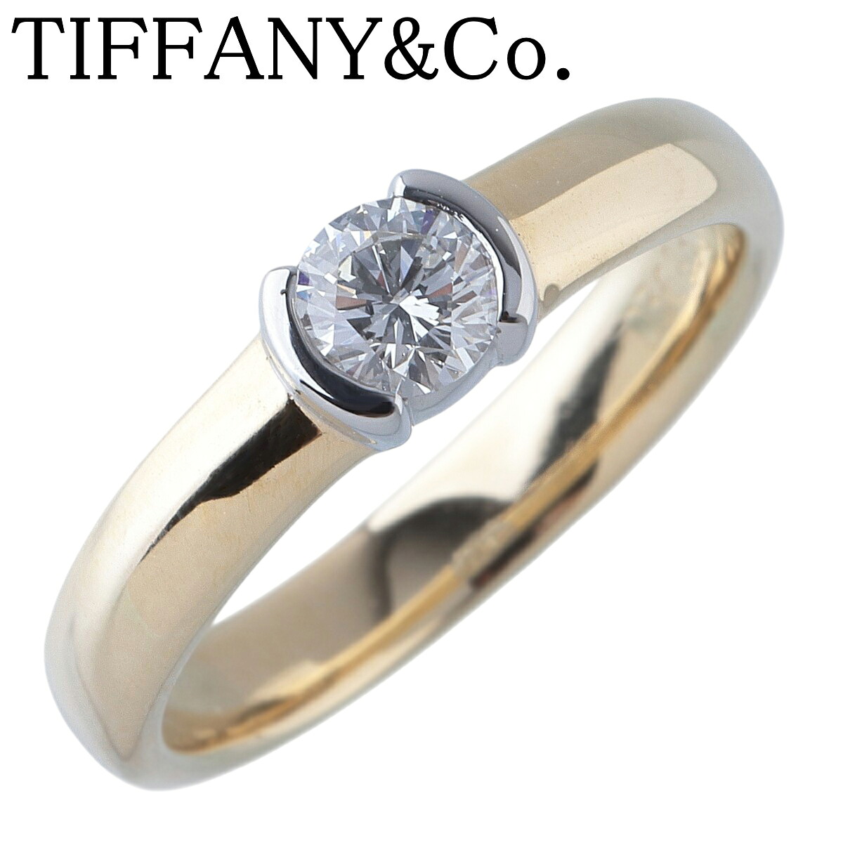 ティファニー ドッツ ソリティア リング ダイヤ0.25ct 7.5号～8号 750YG/PT950 新品仕上げ済 TIFFANY【中古】26780｜ブランドテアトロン店
