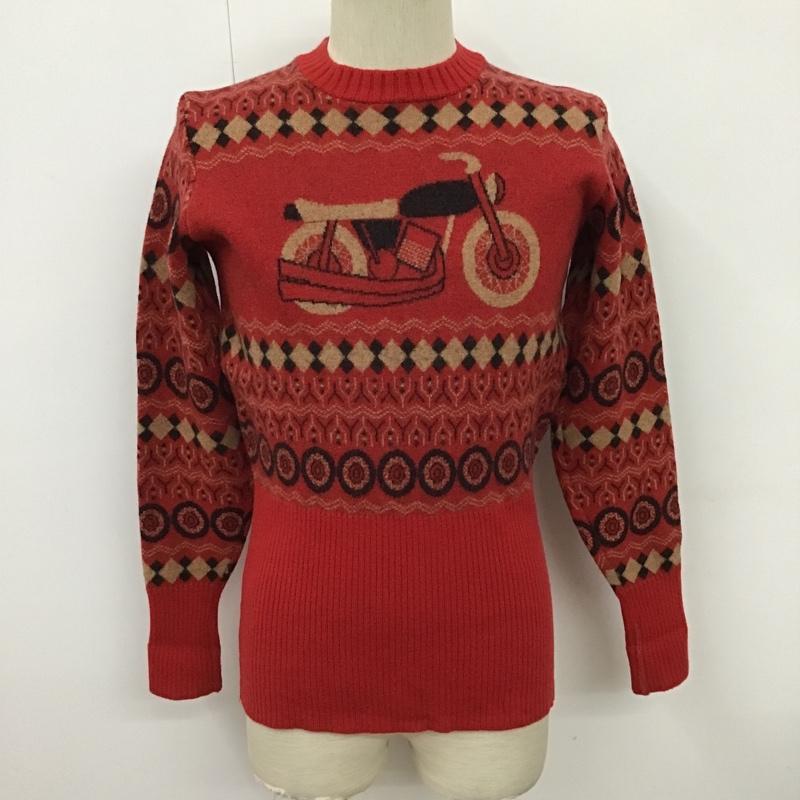 Dry Bones ドライボーンズ 長袖 ニット、セーター Knit, Sweater クルーネック バイク柄【USED】【古着】【中古】10098430