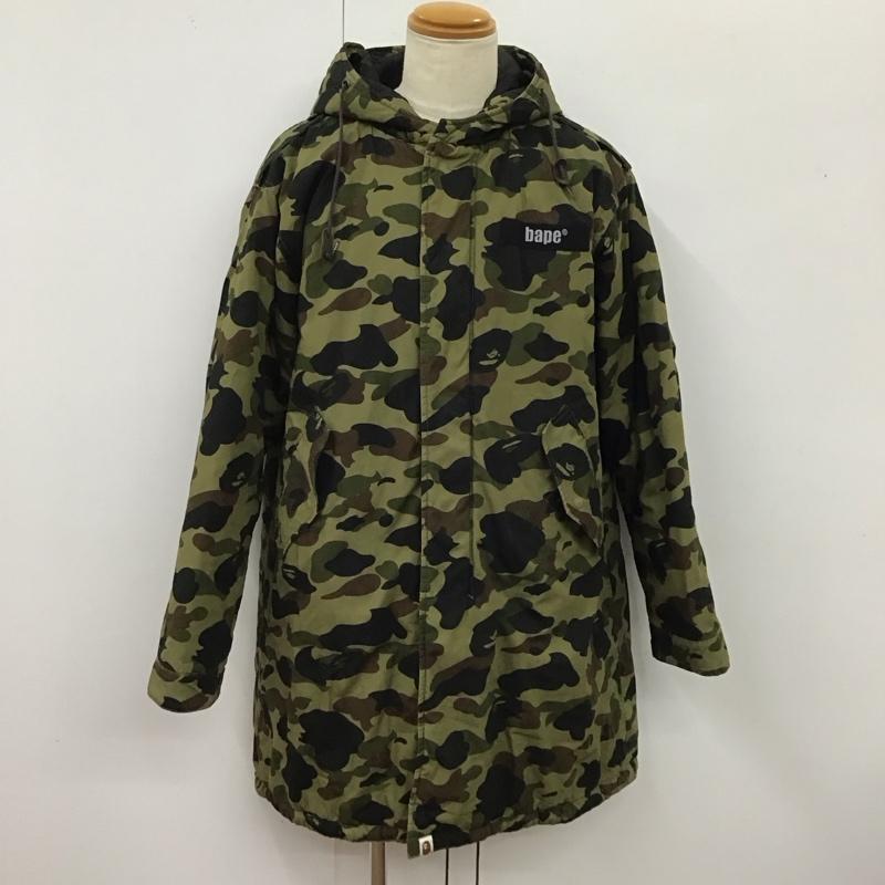 a bathing ape BAPE 中綿フードジャケット メンズM 黒 迷彩 2025年最新】Yahoo!オークション -エイプ迷彩ジャケットの中古品
