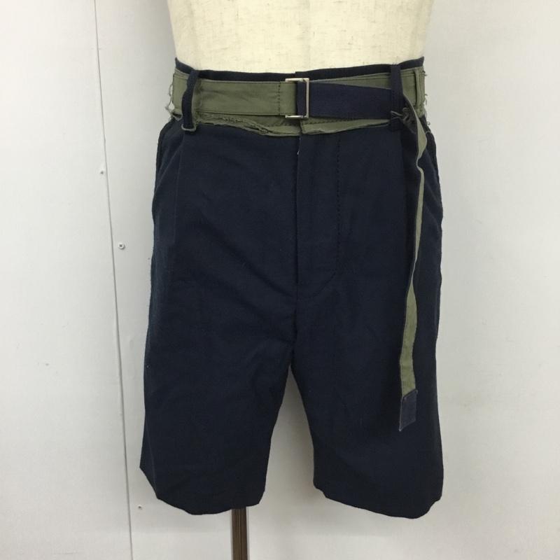 極美品】サカイ　ハーフパンツ　19SS　千鳥格子　ベルト付き　サイズ1　Sサイズ 高身長 ストレッチチェックワイドパンツ 丈長め・トールサイズ