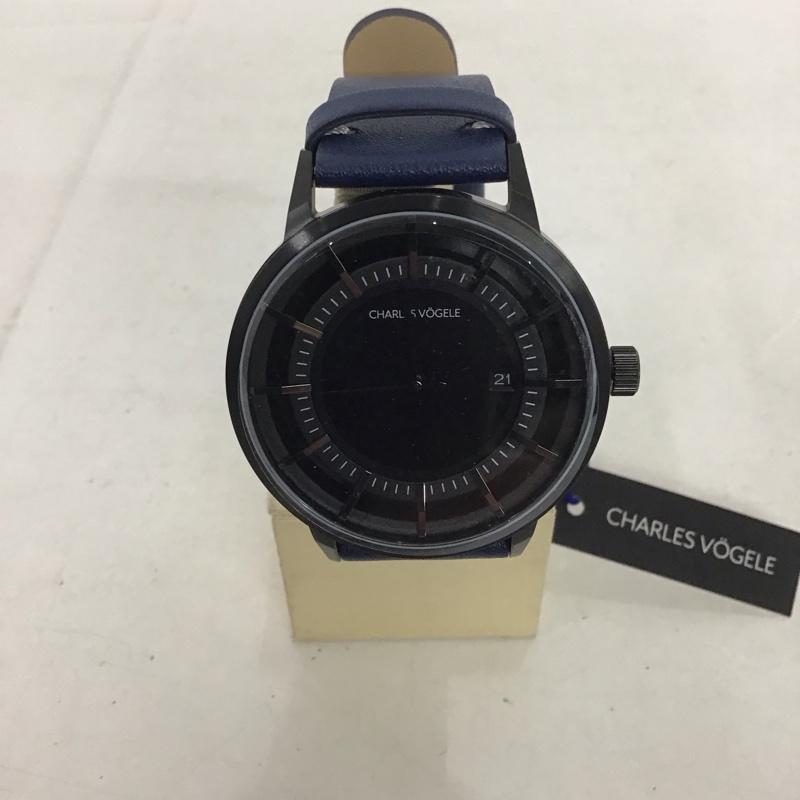 CHARLESVOGELE シャルルホーゲル アナログ（クォーツ式） 腕時計 Watch Analog (Quartz) V0718 レザーベルト【USED】【古着】【中古】10134122