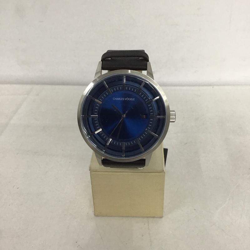 CHARLESVOGELE シャルルホーゲル アナログ（クォーツ式） 腕時計 Watch Analog (Quartz) V0718 レザーベルト【USED】【古着】【中古】10134126