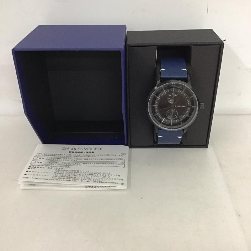 CHARLESVOGELE シャルルホーゲル アナログ（クォーツ式） 腕時計 Watch Analog (Quartz) V0721 レザーベルト 箱有【USED】【古着】【中古】10134430