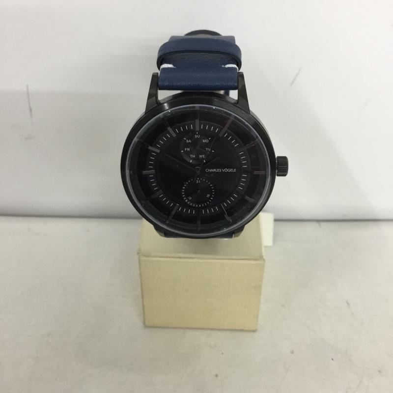 CHARLESVOGELE シャルルホーゲル アナログ（クォーツ式） 腕時計 Watch Analog (Quartz) V0721 レザーベルト【USED】【古着】【中古】10135164