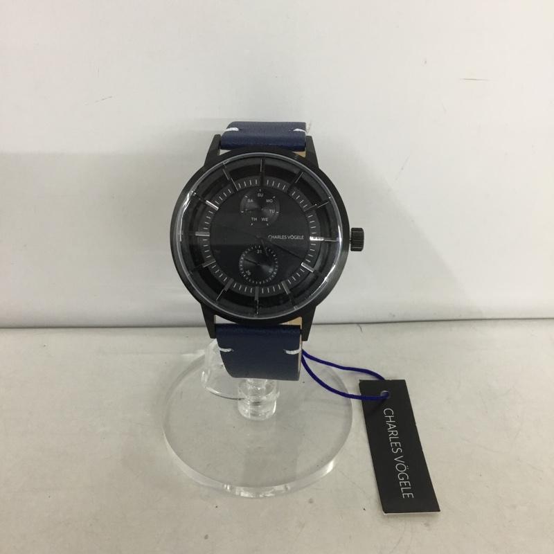 CHARLESVOGELE シャルルホーゲル アナログ（クォーツ式） 腕時計 Watch Analog (Quartz) V0721 レザーベルト【USED】【古着】【中古】10135174