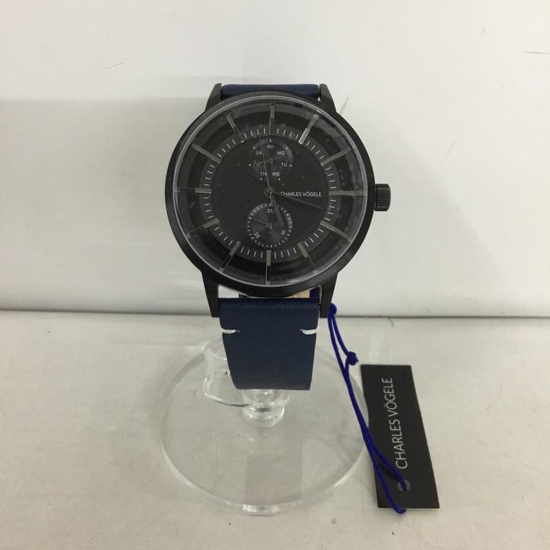 CHARLESVOGELE シャルルホーゲル アナログ（クォーツ式） 腕時計 Watch Analog (Quartz) V0721 レザーベルト【USED】【古着】【中古】10135175