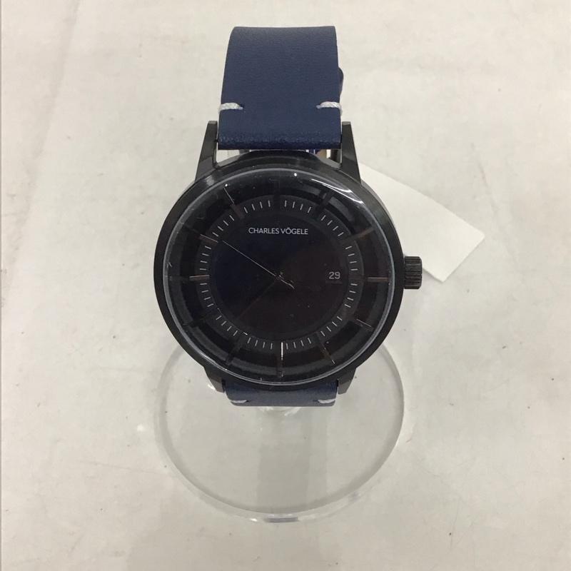 CHARLESVOGELE シャルルホーゲル アナログ（クォーツ式） 腕時計 Watch Analog (Quartz) V0718 レザーベルト カレンダー【USED】【古着】【中古】10135265