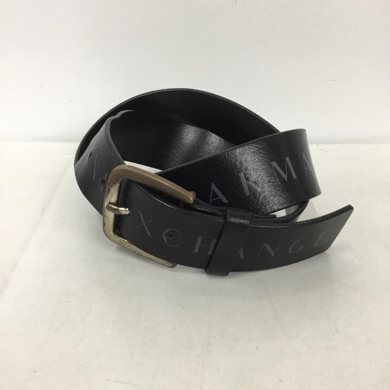 【極美品】アルマーニエクスチェンジ ベルト レザー ブラック ロゴ アルマーニエクスチェンジ A/X ARMANI EXCHANGE ベルト レザー