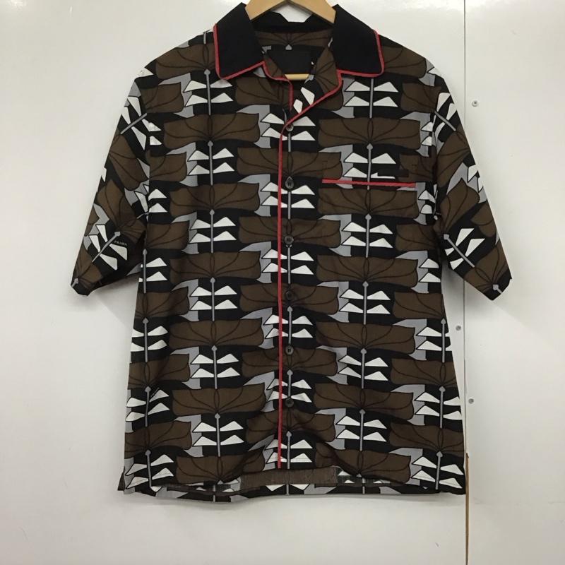 美品　PRADA プラダ　アロハシャツ　シャツ　半袖 楽天市場】【中古】PRADA総柄 半袖 アロハシャツ UCS414 ブルー