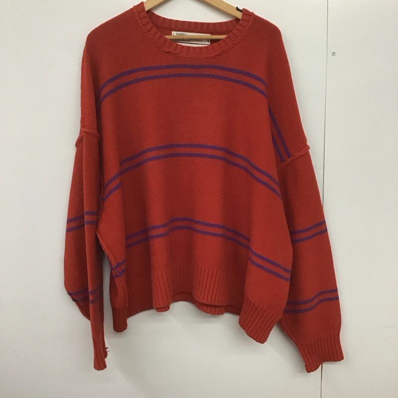 DAIRIKU ダイリク 長袖 編み物、プルオーバー Knit, Sweater 19AW K-1 Insideoutborderknit 綿織物【USED】【古着】【中古】10146530 トップス-メンズファッション-ニット・セーター