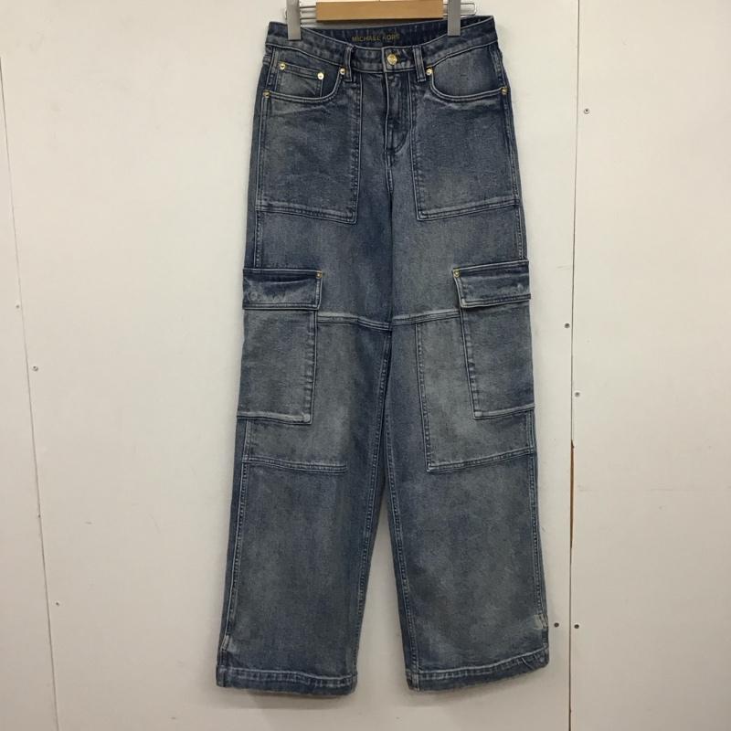 MICHAEL KORS マイケルコース デニム、ジーンズ パンツ Pants, Trousers Denim Pants, Jeans ストレッチデニムのワイドレッグカーゴジーンズ MT4905HEB1【USED】【古着】【中古】10150393｜クラシカ