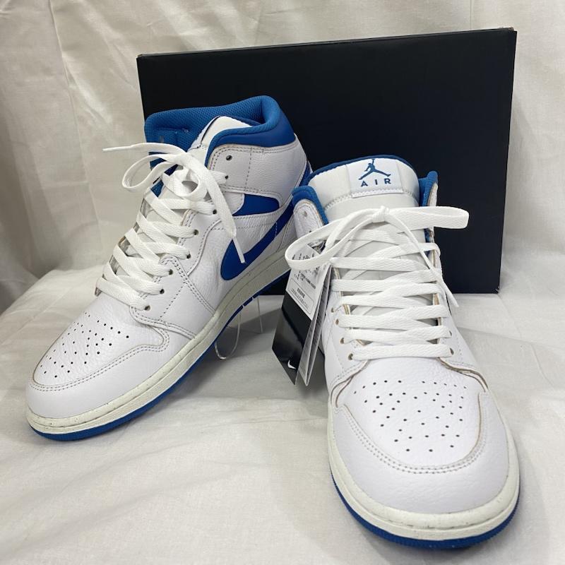 エアジョーダン NIKE JORDAN BRAND AIR JORDAN 1 MID SE WHITE/INDUSTRIAL BLUE-SAIL US10/28cm メンズ US：10 ISItems【USED】【古着】【中古】50125361