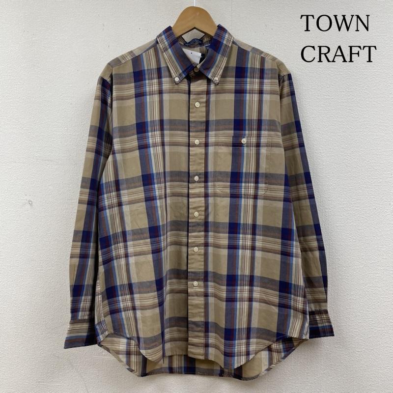 タウンクラフト 90s ヴィンテージ 長袖 チェック シャツ ブラウス ボタンダウン メンズ L ISItems【USED】【古着】【中古】50130841