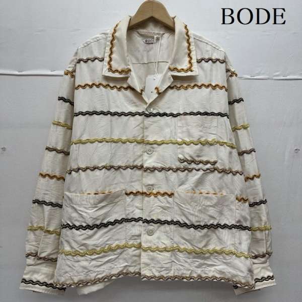 古着 BODE オフホワイト リックラック 総柄 刺繍 開襟 シャツ MRS24SH052 メンズ XXL ISItems【USED】【古着】【中古】50134939