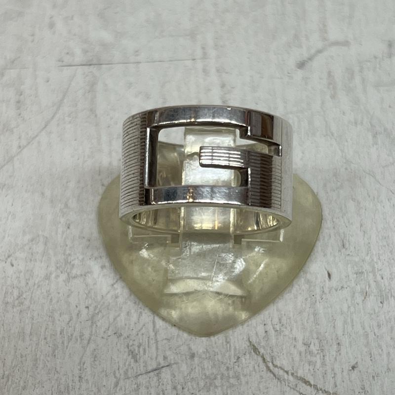 グッチ Gロゴタイプ しろがね色925 輪っか 14号 -【USED】【古着】【中古】50135308