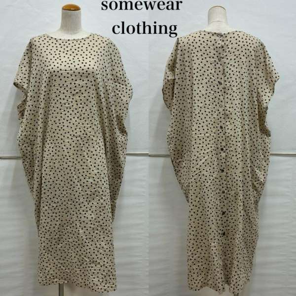 古着 somewear clothing サムウェアクロージング 2way フレンチ 捩り 否色つや 水玉 点点 ロング 衣装 レディース - ISItems【USED】【古着】【中古】50138446