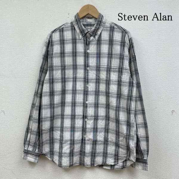 美品 スティーブンアラン 2,4万 スタンドカラーブラウス チェック柄 Z32 美品 スティーブンアラン 2,4万 スタンドカラーブラウス