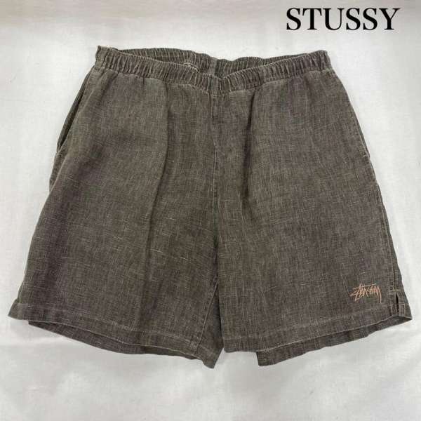 ステューシー BOXY LINEN SHORT ボクシー リネン ショート イージー ハーフパンツ 刺繍 ストックロゴ 112262 メンズ L ISItems【USED】【古着】【中古】50140844