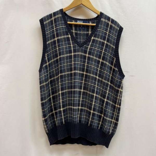 美品 ラルフローレン ニット ジレ ベスト ラムウール グレンチェック 美品 ラルフローレン ニット ジレ ベスト ラムウール グレンチェック