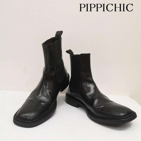 PIPICHIC ピッピシック 黒レザー スクエアトゥシューズ 38サイズ 楽天市場】PIPPICHIC ピッピシック ブーツ ミドル サイドゴア