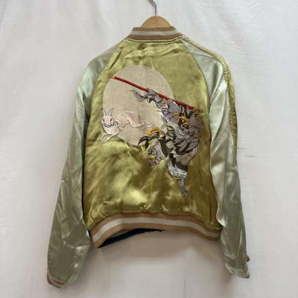 ヒャッカリョウラン リバーシブル スカジャン 兎 孫悟空 獅子 レーヨン メンズ S ISItems【USED】【古着】【中古】50142312