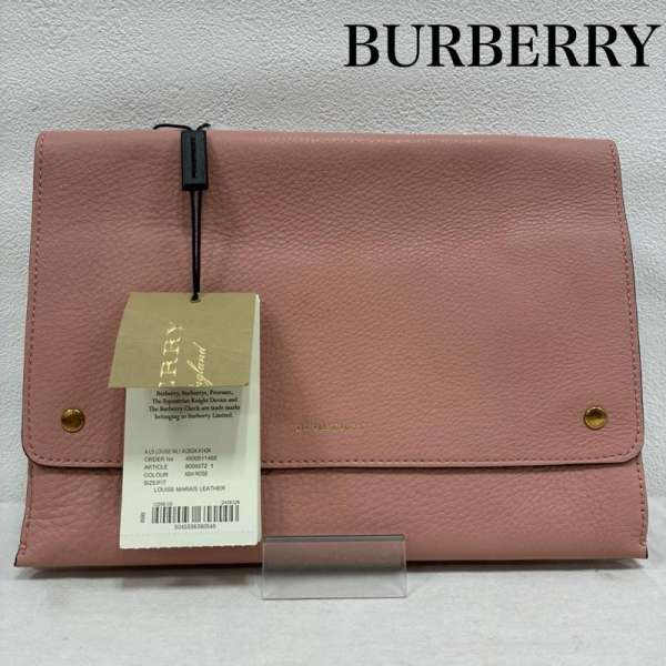 バーバリー 2WAY レザー クラッチ ショルダー バッグ 斜め掛け クロスボディ ゴールド金具 シボ革 レディース - ISItems【USED】【古着】【中古】50142813