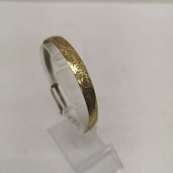 楽天市場】市松 SV925 ゴールドワンポイント スパイラル バングル