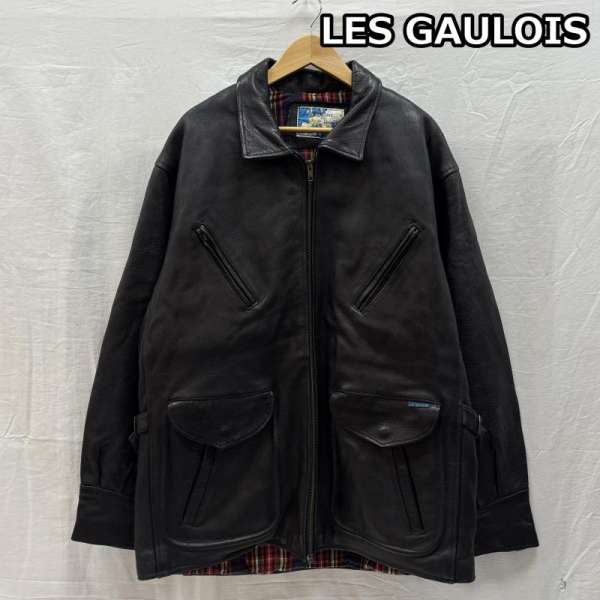古着 LES GAULOIS ERIKSON'S フランス製 レザー ジャケット ハーフコート 裏チェック シボ革 メンズ L ISItems【USED】【古着】【中古】50145967｜クラシカ 11,154円