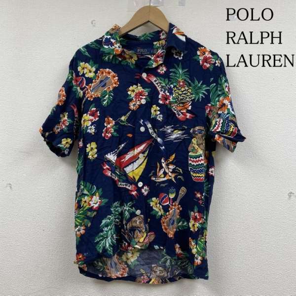 ポロラルフローレン 半袖 開襟 オープンカラーシャツ トップ Shirt 青写真プルオーバー アロハシャツ ポロベア 花柄 総柄 メンズ S ISItems【USED】【古着】【中古】50146695