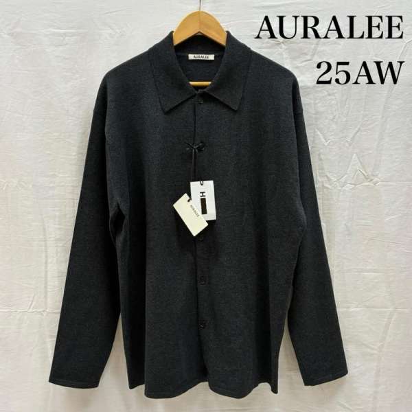 オーラリー 25AW HIGH TWIST WOOL KNIT SHIRT CARDIGAN ウール ニット シャツ カーディガン A25AC01CK メンズ 5 ISItems【USED】【古着】【中古】50146809|クラシカ