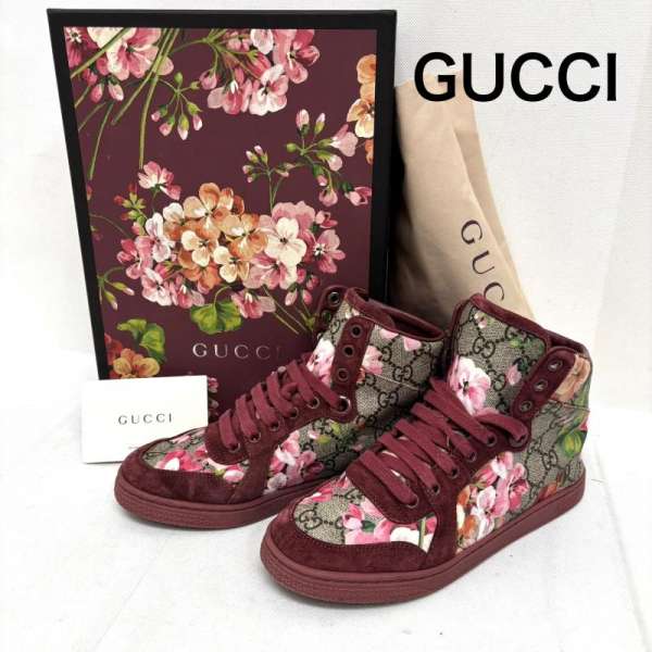 楽天市場】【グッチ】Gucci GGブルームズ ハイカットスニーカー 404937