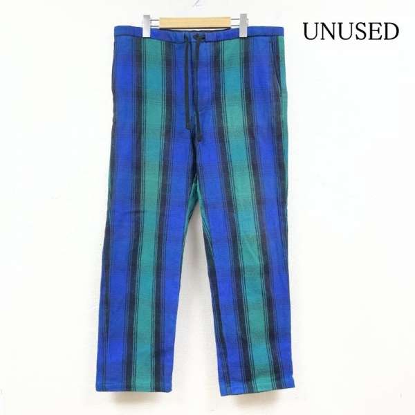 アンユーズド 21AW CHECK PANTS ブルーオンブレ チェック柄 ボタンフライ uw0991 メンズ 3 ISItems【USED】【古着】【中古】50149123