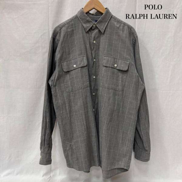 ポロバイラルフローレン benford two-ply cotton 格子チェック 長袖シャツ グレーM メンズ M ISItems【USED】【古着】【中古】50150488